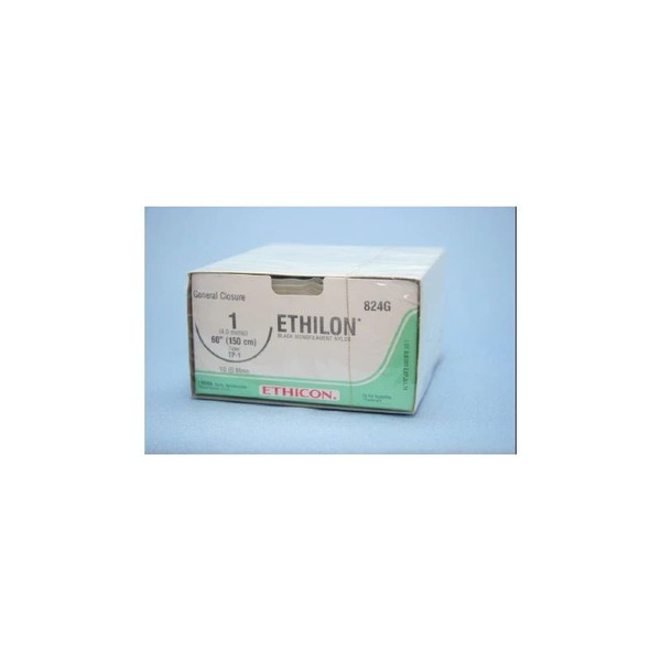 Johnson & - Ethicon - 824G - Systems - Ethilon Nonabsorbable Suture With Needle Nylon Tp - 1 1/2 Circle Taper Point Size Monofilament