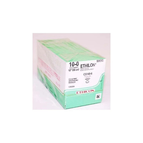 Johnson & - Ethicon - 9003G - Systems - Ethilon Nonabsorbable Suture With Needle Nylon Cs140 - 6 3/8 Circle Opthalmic Spatula Size 10 - 0 Monofilament