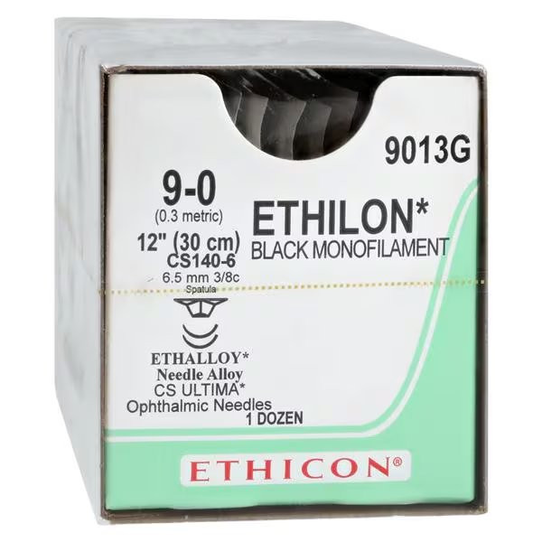 Johnson & - Ethicon - 9013G - Systems Nonabsorbable Suture With Needle Ethilon Nylon Cs140 - 6 3/8 Circle Opthalmic Spatula Size 9 - 0 Monofilament