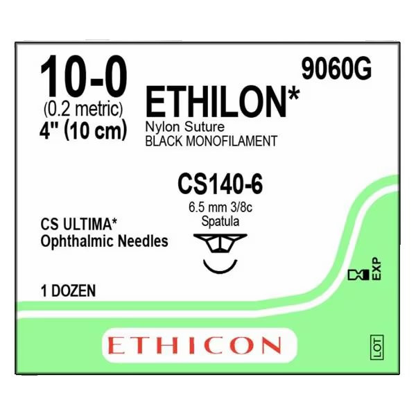 Johnson & - Ethicon - 9060G - Systems - Ethilon Nonabsorbable Suture With Needle Nylon Cs140 - 6 3/8 Circle Opthalmic Spatula Size 10 - 0 Monofilament