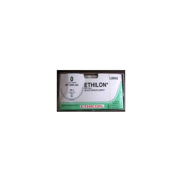 Johnson & - Ethicon - L880G - Systems - Ethilon J&J - Nonabsorbable Suture With Needle Nylon Tp - 1 1/2 Circle Taper Point Size 0 Monofilament