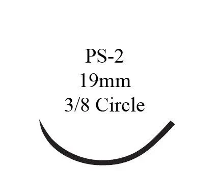 Johnson & - Ethilon - 1611G - Nonabsorbable Suture With Needle Nylon Ps - 2 3/8 Circle Precision Reverse Cutting Size 4 - 0 Monofilament