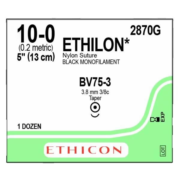 Johnson & - J Healthcare Systems - 2870G - Suture, Ethilon Blk Mono 10 - 05" Bv75 - 3