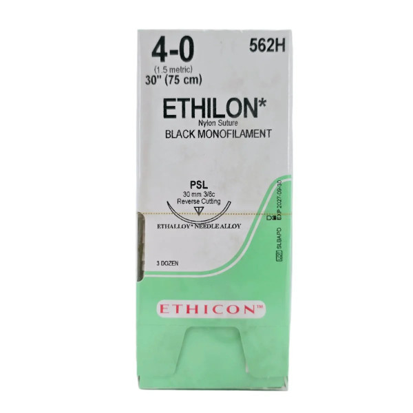 Johnson & - J Healthcare Systems - 562H - Suture, Ethilon Blk Mono 4 - 0 30" Psl
