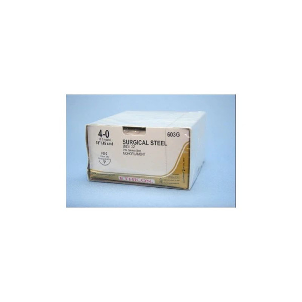 Johnson & - J Healthcare Systems - 603G - Suture, Steel Mono 4 - 0 18" Fs - 2