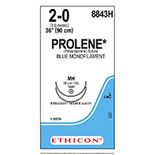 Johnson & - J Healthcare Systems - 8843H - Suture, Prolene Blu Mono 2 - 0 36" Mh