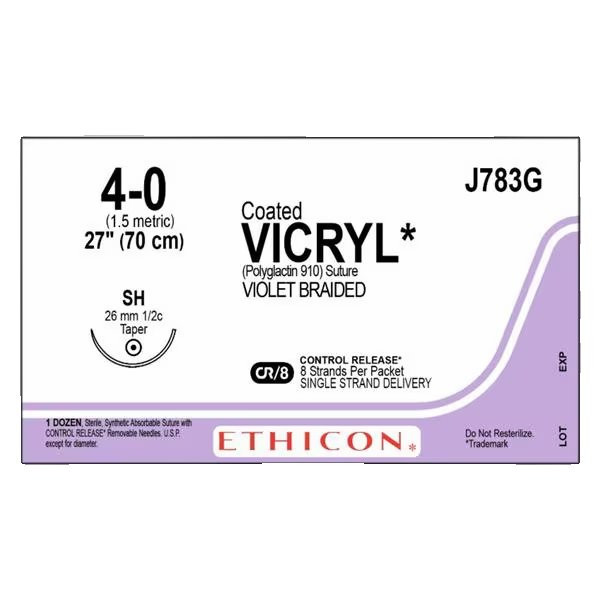 Johnson & - J Healthcare Systems - J783G - Suture, Vicryl Vio Br Ct 4 - 0 27" Sh