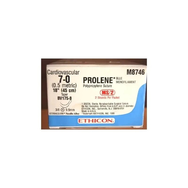 Johnson & - J Healthcare Systems - M8746 - Suture, Prolene Blu Mono 7 - 0 18" Bv1758