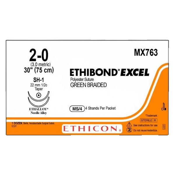Johnson & - J Healthcare Systems - Mx763 - Suture, Ethbnd Grn Br 2 - 0 30" Sh - 1 Mb763