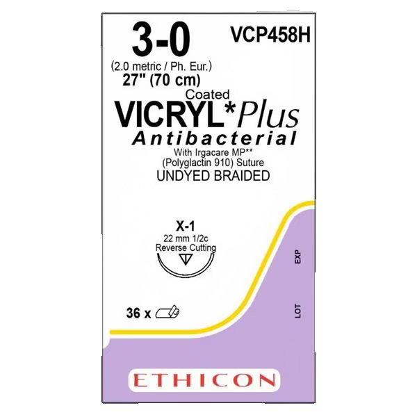 Johnson & - J Healthcare Systems - Vcp458H - Suture, Vicrl+ Antibac Ud Br 3 - 0 27" X - 1