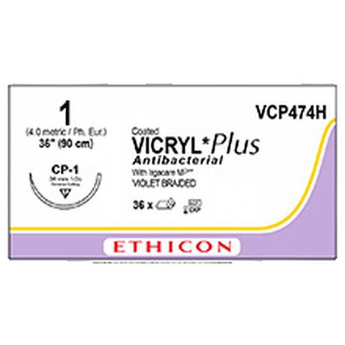 Johnson & - J Healthcare Systems - Vcp474H - Suture, Vicryl+Ctd Antibac 1 36" Cp