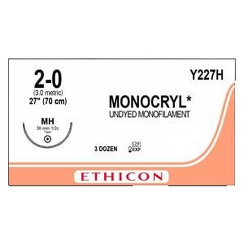 Johnson & - J Healthcare Systems - Y227H - Suture, Moncryl Ud Mono 2 - 0 7" Mh
