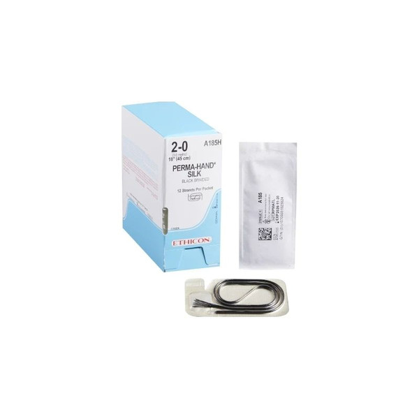 Johnson & - Perma - Hand Sutupak - A185H - Systems - Nonabsorbable Suture Without Needle Silk Braided Size 2 - 0