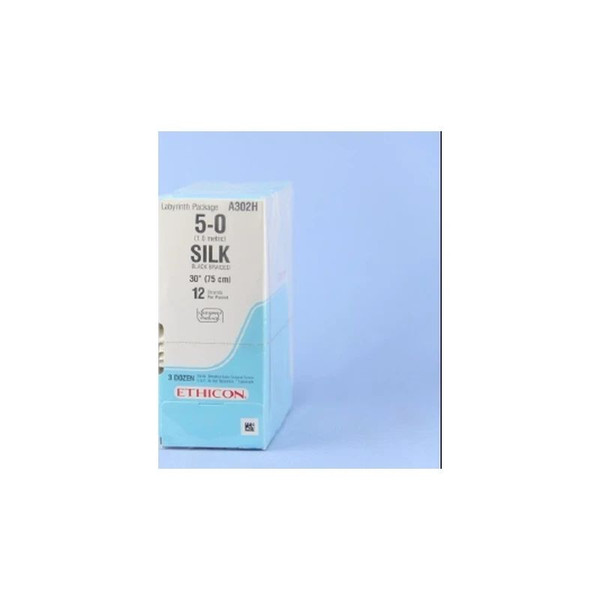 Johnson & - Perma - Hand Sutupak - A302H - Systems - Nonabsorbable Suture Without Needle Silk Braided Size 5 - 0