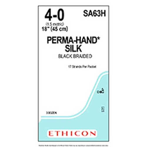 Johnson & - Perma - Hand Sutupak - Sa63H - Systems - Nonabsorbable Suture Without Needle Silk Braided Size 4 - 0