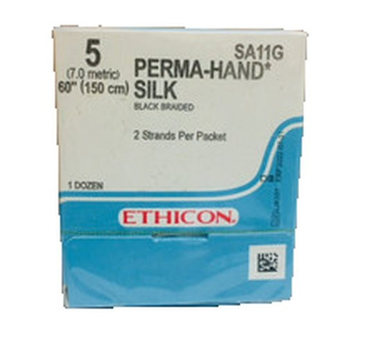 Johnson & - Perma - Hand Sutupak - Sa8H - Systems - Nonabsorbable Suture Without Needle Silk Braided Size 2
