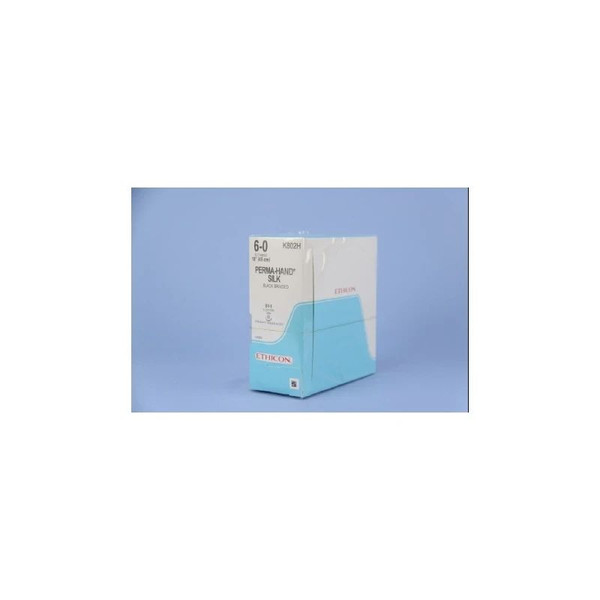 Johnson & - Perma-Hand - K802H - Systems - Nonabsorbable Suture With Needle Silk Bv - 1 3/8 Circle Taper Point Size 6 - 0 Braided