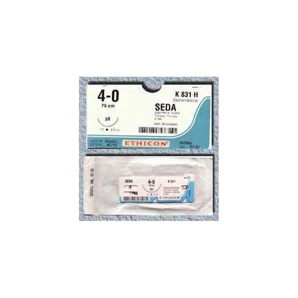 Johnson & - Perma-Hand - K831H - Systems - Nonabsorbable Suture With Needle Silk Sh 1/2 Circle Taper Point Size 4 - 0 Braided