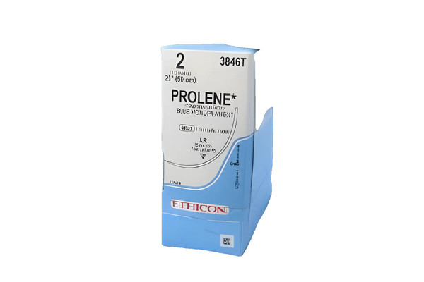 Johnson & - Prolene - 3846T - Systems - Nonabsorbable Suture With Needle Polypropylene Lr 3/8 Circle Reverse Cutting Size 2 Monofilament