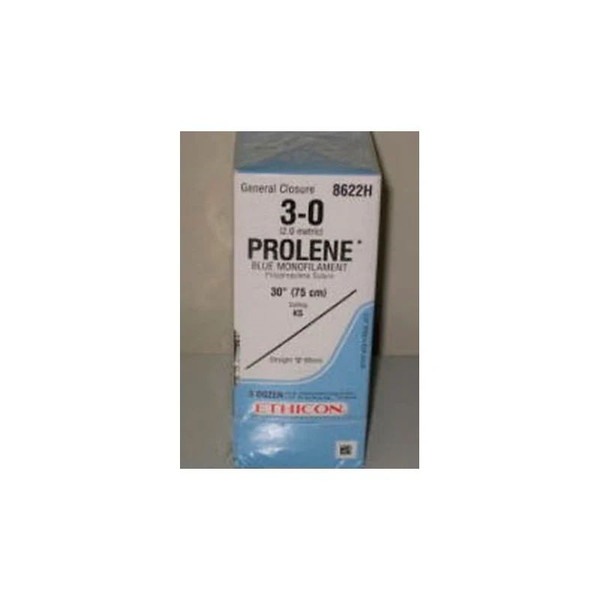 Johnson & - Prolene - 8622H - Systems - Nonabsorbable Suture With Needle Polypropylene Ks Straight Conventional Cutting Size 3 - 0 Monofilament