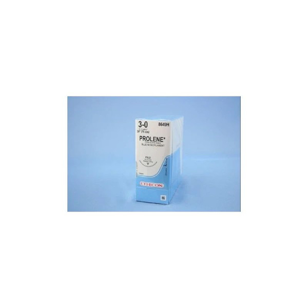 Johnson & - Prolene - 8649H - Systems - Nonabsorbable Suture With Needle Polypropylene Fslx 3/8 Circle Reverse Cutting Size 3 - 0 Monofilament