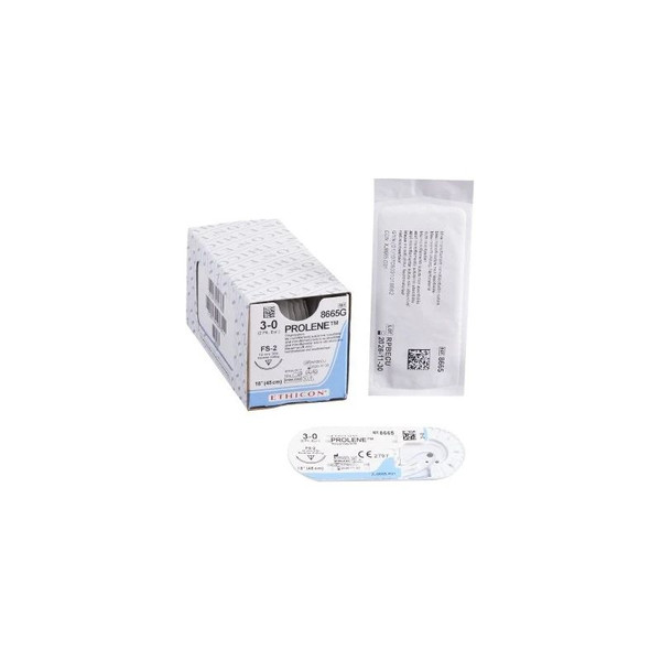 Johnson & - Prolene - 8665G - Systems - J&J - Nonabsorbable Suture With Needle Polypropylene Fs - 2 3/8 Circle Reverse Cutting Size 3 - 0 Monofilament