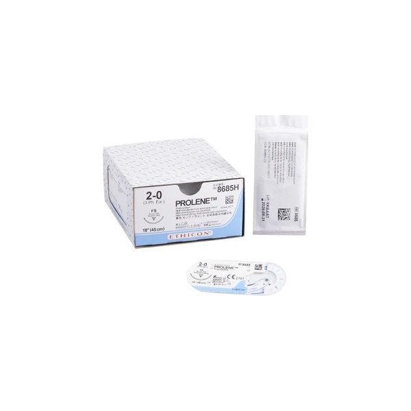 Johnson & - Prolene - 8685H - Systems - Nonabsorbable Suture With Needle Polypropylene Fs 3/8 Circle Reverse Cutting Size 2 - 0 Monofilament