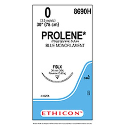 Johnson & - Prolene - 8690H - Nonabsorbable Suture With Needle Polypropylene Fslx 3/8 Circle Reverse Cutting Size 0 Monofilament
