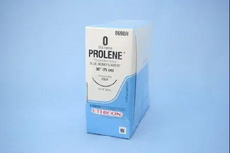 Johnson & - Prolene - 8690H - Nonabsorbable Suture With Needle Polypropylene Fslx 3/8 Circle Reverse Cutting Size 0 Monofilament