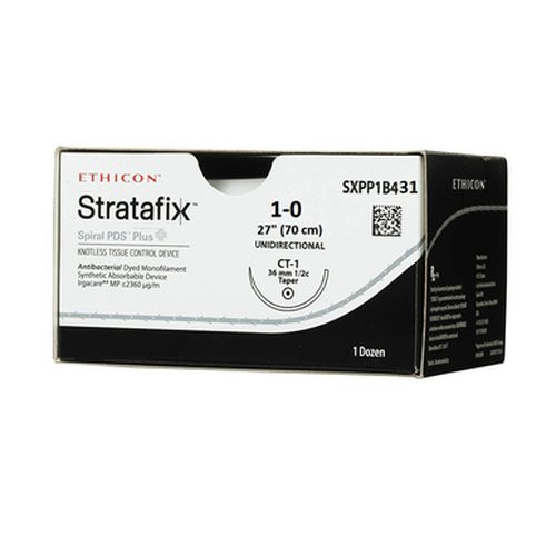 Johnson & - Stratafix Symmetric Pds Plus - Sxpp1B431 - Systems - Absorbable Antibacterial Suture With Needle Polydioxanone Irgacare Mp Ct - 1 1/2 Circle Taper Point Size Monofilament