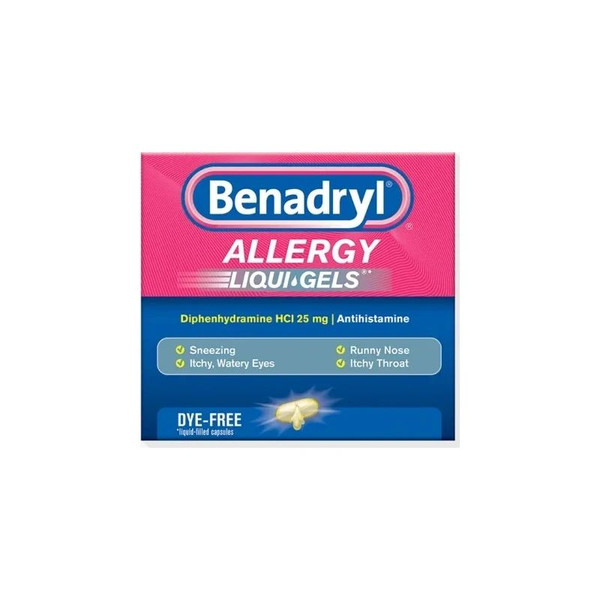 Kenvue Brands Ll - J & Healthcare Systems - 17021 - Benadryl Dye - Free Allergy Relief, Liqui - Gels, 24 Capsules