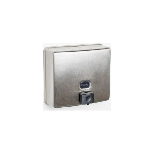 Lagasse - Bobrick Contura Series - Bob4112 - Soap Dispenser Satin Finish Stainless Steel Push Button 40 Oz Wall Mount