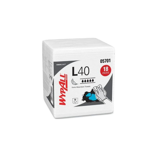 Lagasse - Wypall - Kcc05701 - L40 Task Wipe Light Duty White Nonsterile Double Re - Creped 12 X 1/2 Inch Disposable