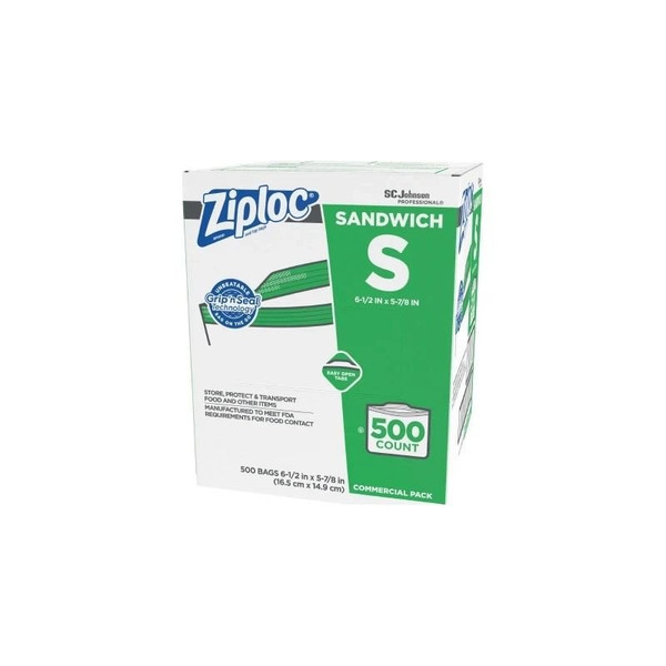 Lagasse - Ziploc - Sjn682255 - Sc Johnson Reclosable Bag ? 6 X 1/1 Inch Plastic Clear Zipper Closure