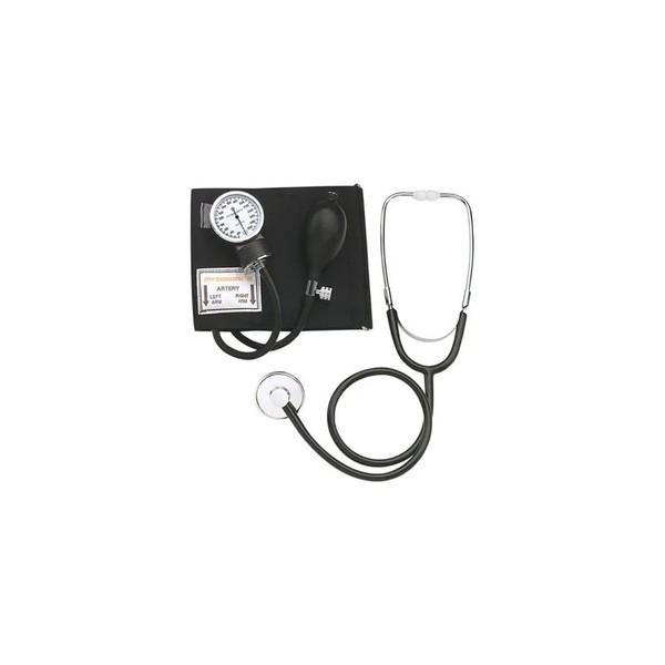 Mabis - Healthsmart - 04-176-026 - Reusable Aneroid / Stethoscope Set 33 To 43 Cm Large Adult Cuff Single Head General Exam Pocket