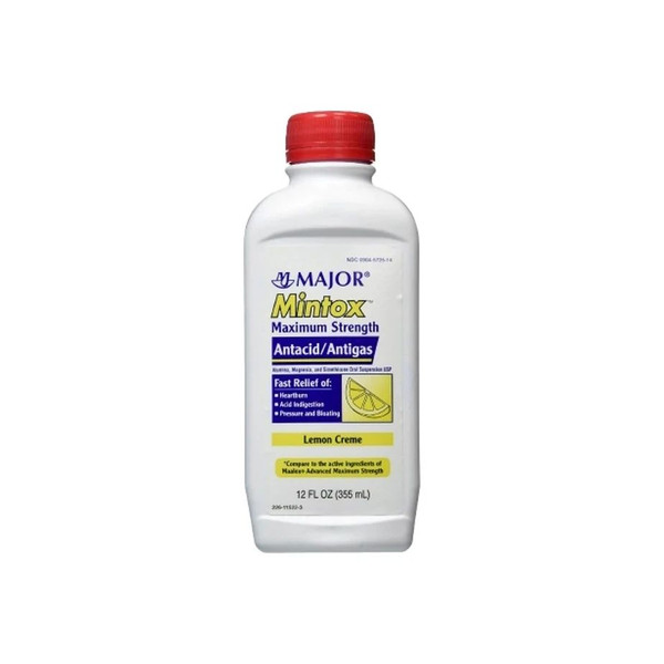 Major Pharmaceuticals - Mintox - 00904572514 - Antacid 400 Mg - 40 Strength Oral Suspension 12 Oz.