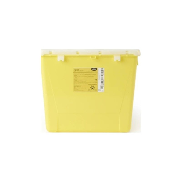 Masimo - Mckesson Prevent - 2258 - Chemotherapy Waste Container Yellow Base 13 - 1/2 H X 17 - 3/10 W L Inch Vertical Entry 8 Gallon