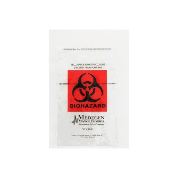 Mckesson - 03-3997 - Specimen Transport Bag With Document Pouch 6 X 9 Inch Adhesive Closure Biohazard Symbol Nonsterile