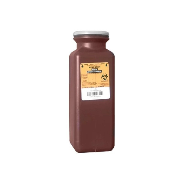 Mckesson - 101-185 - Sharps Container Red Base 10 H X 3 - 1/2 W D Inch Vertical Entry 0.425 Gallon
