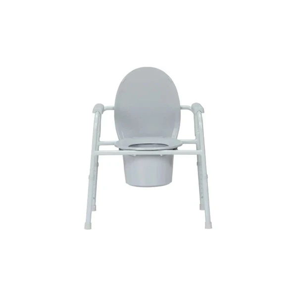 Mckesson - 146-11105N-4 - Commode Chair Fixed Arms Steel Frame Back Bar 13 - 3/4 Inch Seat Width 350 Lbs Weight Capacity