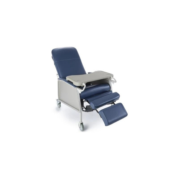 Mckesson - 146-D574-Br - 3 - Position Recliner Blue Vinyl Four 5 Inch Casters With 2 Locks