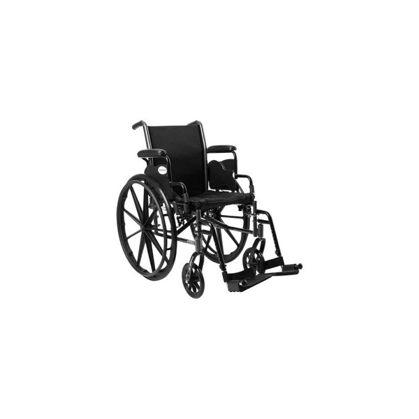 Mckesson - 146-K316Dda-Sf - Lightweight Wheelchair Dual Axle Desk Length Arm Swing - Away Footrest Black Upholstery 16 Inch Seat Width Adult 300 Lbs Weight Capacity