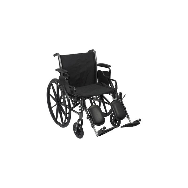 Mckesson - 146-K320Dda-Elr - Lightweight Wheelchair Dual Axle Desk Length Arm Swing - Away Elevating Legrest Black Upholstery 20 Inch Seat Width Adult 300 Lbs Weight Capacity