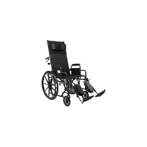 Mckesson - 146-Ssp18Rbdda - Reclining Wheelchair Desk Length Arm Swing - Away Elevating Legrest Black Upholstery 18 Inch Seat Width Adult 300 Lbs Weight Capacity