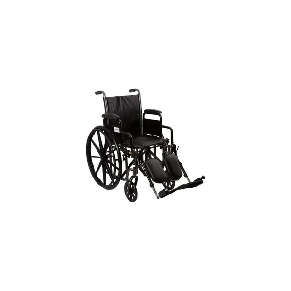 Mckesson - 146-Ssp216Dda-Elr - Wheelchair Dual Axle Desk Length Arm Swing - Away Elevating Legrest Black Upholstery 16 Inch Seat Width Adult 250 Lbs Weight Capacity