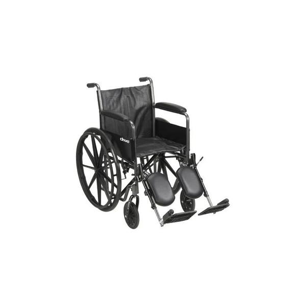 Mckesson - 146-Ssp218Fa-Elr - Wheelchair Dual Axle Full Length Arm Swing - Away Elevating Legrest Black Upholstery 18 Inch Seat Width Adult 300 Lbs Weight Capacity