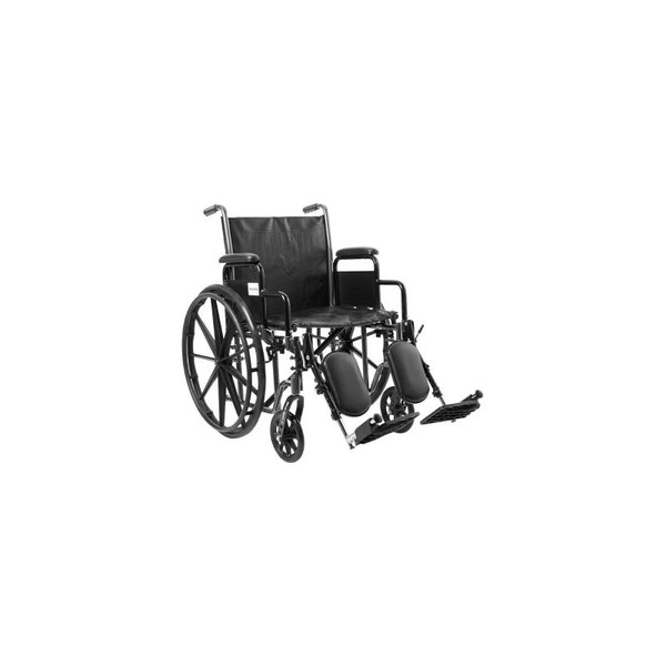 Mckesson - 146-Ssp220Dda-Elr - Wheelchair Dual Axle Desk Length Arm Swing - Away Elevating Legrest Black Upholstery 20 Inch Seat Width Adult 350 Lbs Weight Capacity