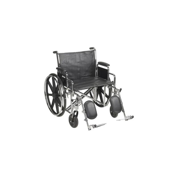 Mckesson - 146-Std24Ecdda-Elr - Bariatric Wheelchair Dual Axle Desk Length Arm Swing - Away Elevating Legrest Black Upholstery 24 Inch Seat Width Adult 450 Lbs Weight Capacity