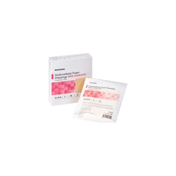 Mckesson - 16-4738 - Foam Dressing 6 X Inch Without Border Film Backing Nonadhesive Square Sterile