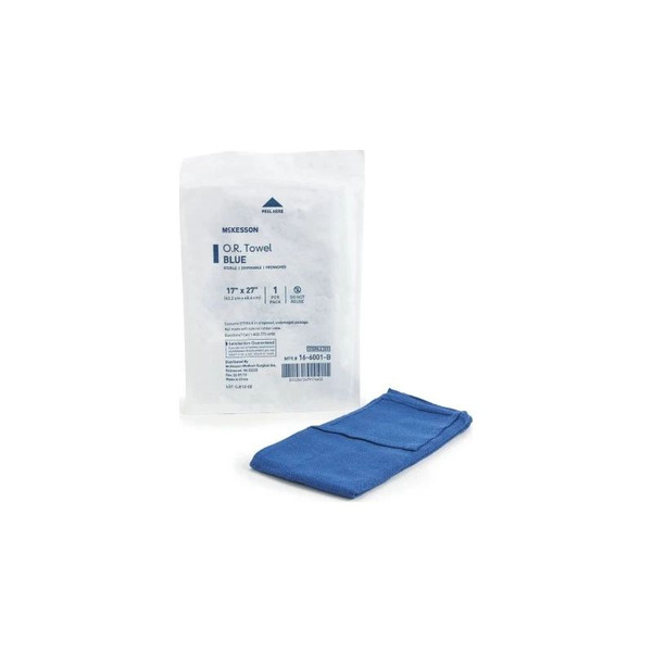 Mckesson - 16-6001-B - O.R Towel 17 W X 27 L Inch Blue Sterile